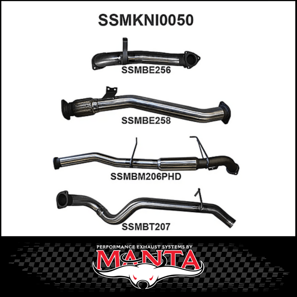 MANTA 3" STAINLESS STEEL TURBO BACK EXHAUST WITH NO CAT/HOTDOG FITS NISSAN PATROL Y61 GU 3.0L TD WAGON 2007-2016 (SSMKNI0050)