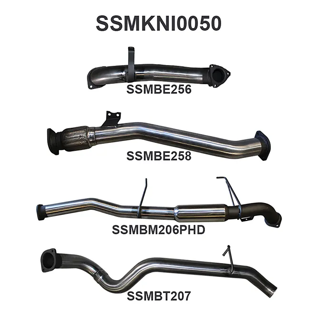 MANTA 3" STAINLESS STEEL TURBO BACK EXHAUST WITH NO CAT/HOTDOG FITS NISSAN PATROL Y61 GU 3.0L TD WAGON 2007-2016 (SSMKNI0050)