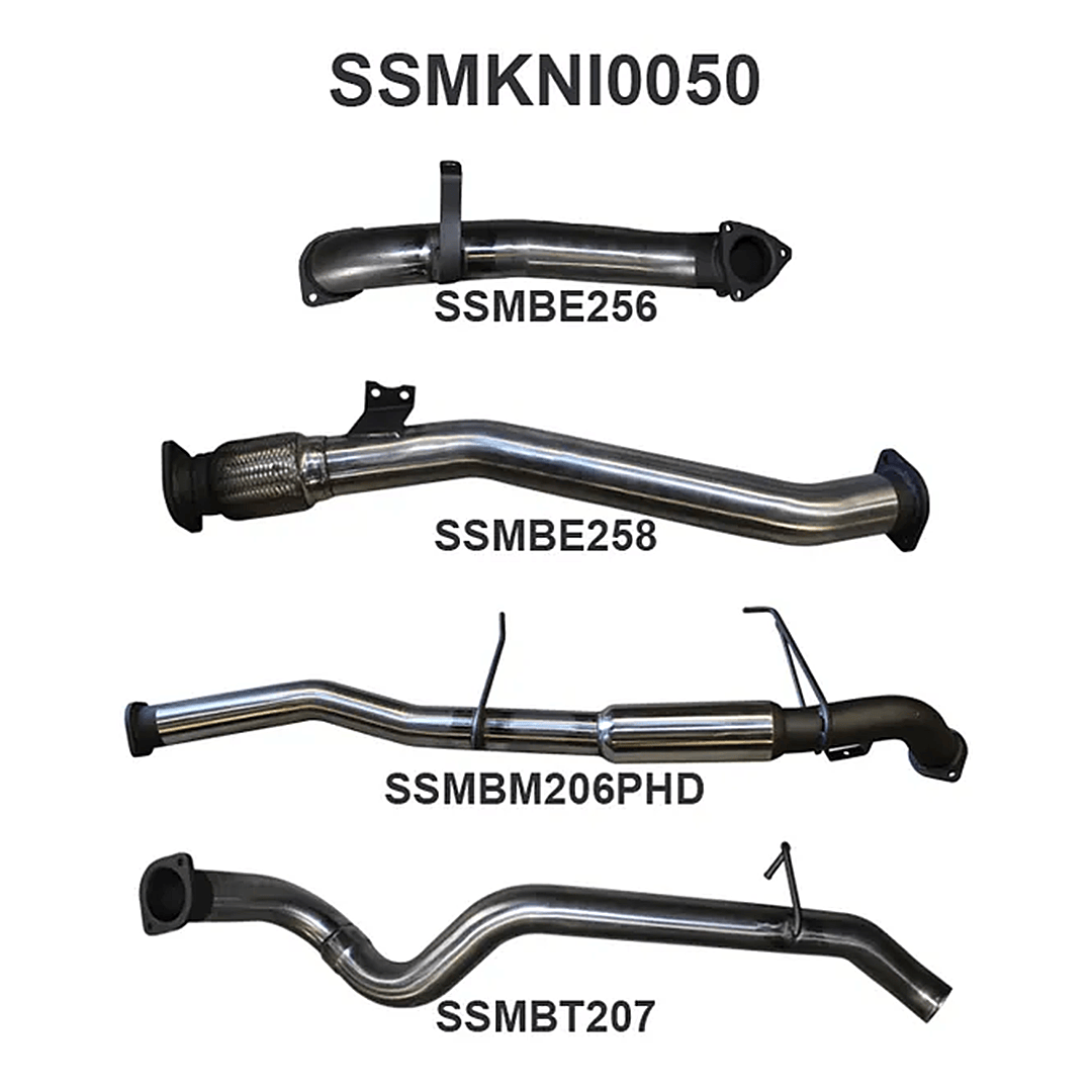 MANTA 3" STAINLESS STEEL TURBO BACK EXHAUST WITH NO CAT/HOTDOG FITS NISSAN PATROL Y61 GU 3.0L TD WAGON 2007-2016 (SSMKNI0050)