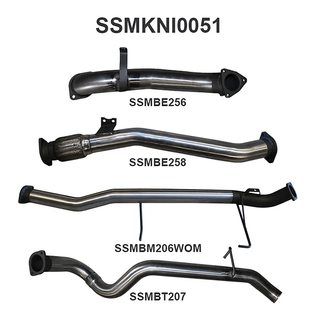 MANTA 3" STAINLESS STEEL TURBO BACK EXHAUST WITH NO CAT/PIPE ONLYFITS NISSAN PATROL Y61 GU 3.0L TD WAGON 2007-2016 (SSMKNI0051)