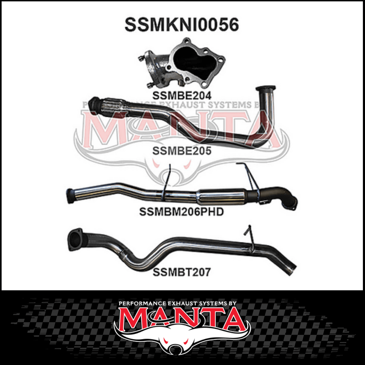MANTA 3" TURBO BACK EXHAUST SYSTEM WITH CENTRE HOTDOG FITS NISSAN PATROL GU Y61 4.2L TD WAGON 5/1998-3/2007 (SSMKNI0056)