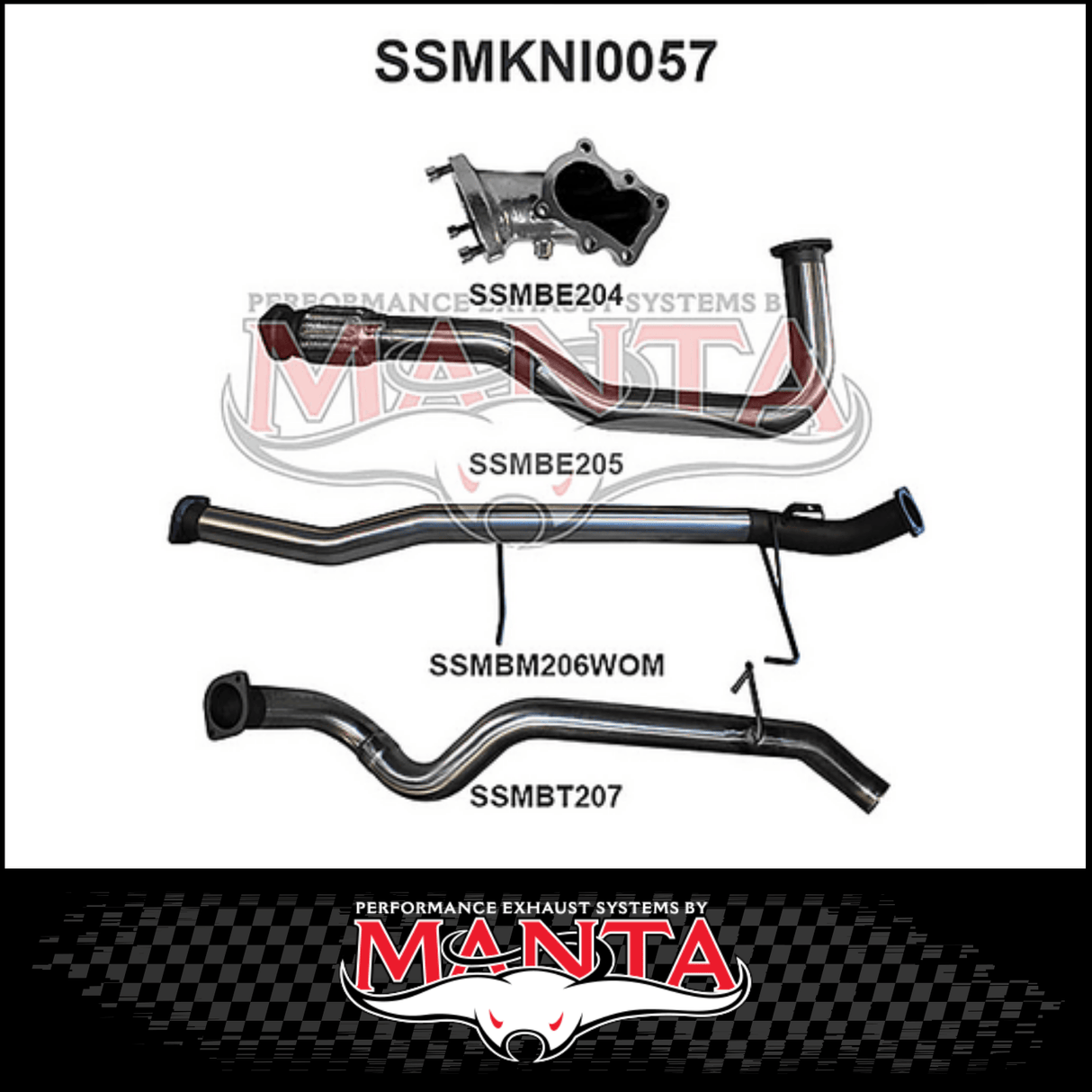 MANTA 3" TURBO BACK EXHAUST SYSTEM WITH PIPE ONLY FITS NISSAN PATROL GU Y61 4.2L TD WAGON 5/1998-3/2007 (SSMKNI0057)