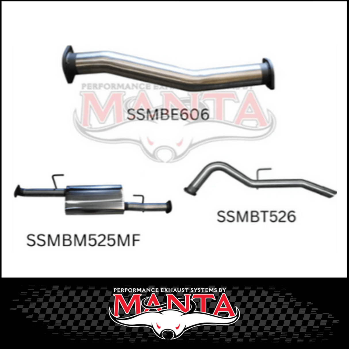 MANTA 3" DPF BACK EXHAUST WITH MUFFLER FITS NISSAN NAVARA D23 NP300 2.3L TD 4CYL 2015-ON (SSMKNI0076M)