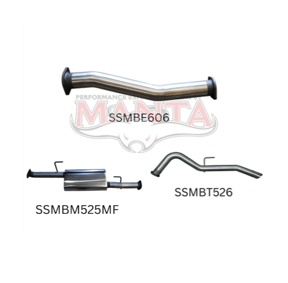 MANTA 3" DPF BACK EXHAUST WITH MUFFLER FITS NISSAN NAVARA D23 NP300 2.3L TD 4CYL 2015-ON (SSMKNI0076M)
