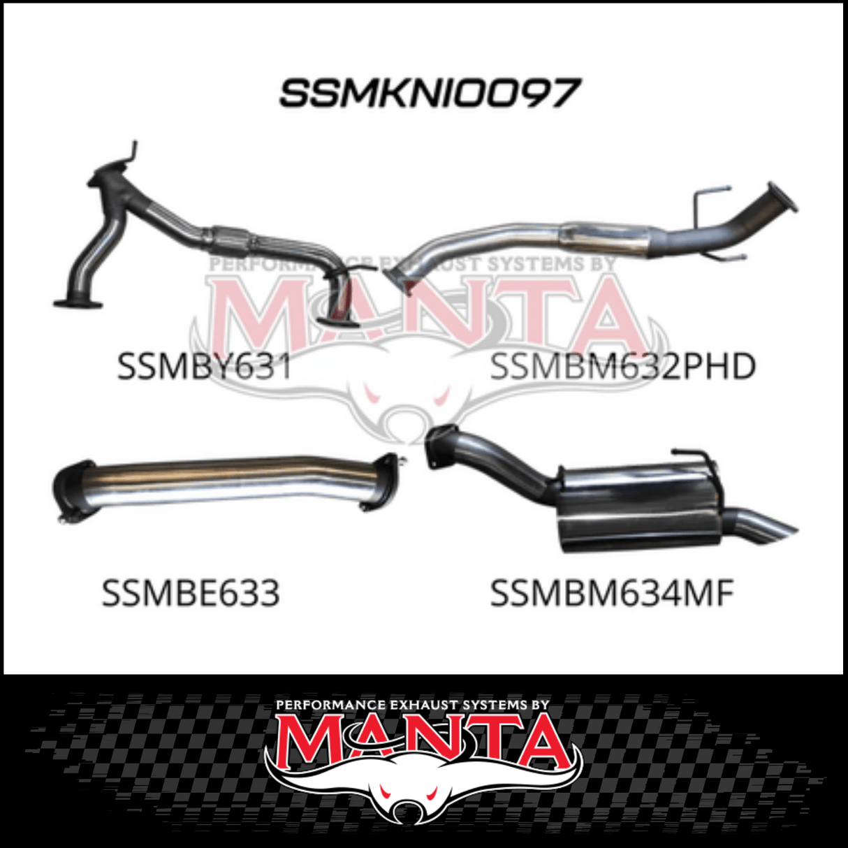 MANTA 3" CAT BACK EXHAUST SYSTEM FITS NISSAN PATROL Y62 5.6L V8 2012-ON
