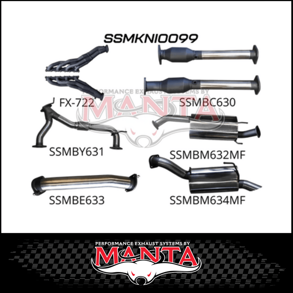 MANTA 3" STAINLESS STEEL COMPLETE ENGINE BACK EXHAUST SYSTEM FITS NISSAN PATROL Y62 5.6L V8 2012-ON