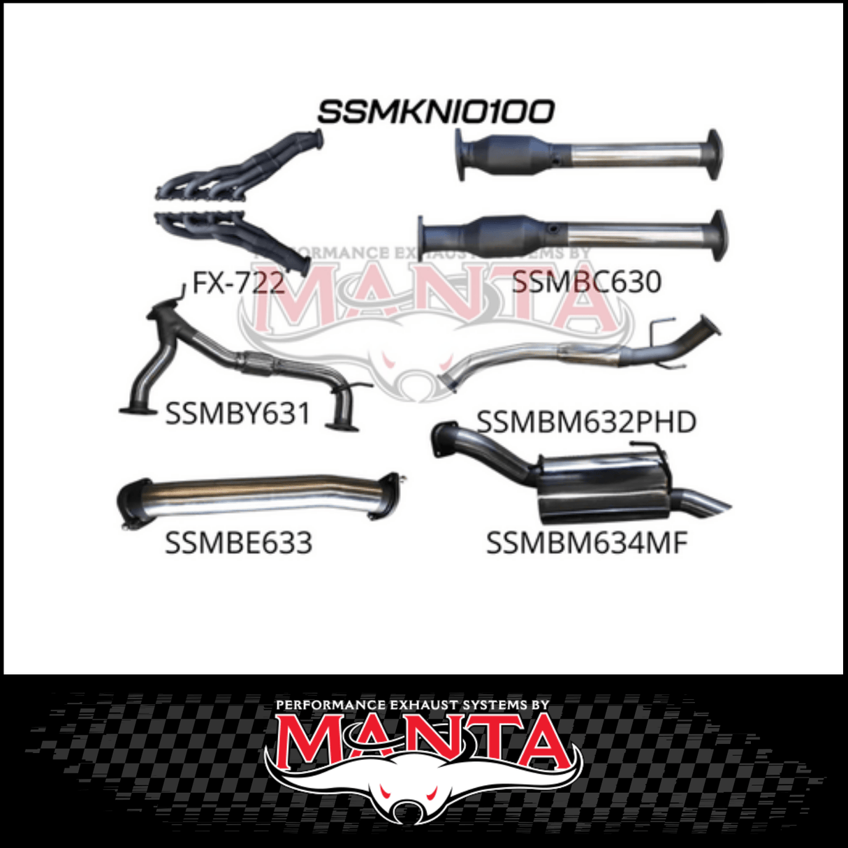 MANTA 3" STAINLESS STEEL COMPLETE ENGINE BACK EXHAUST SYSTEM FITS NISSAN PATROL Y62 5.6L V8 2012-ON