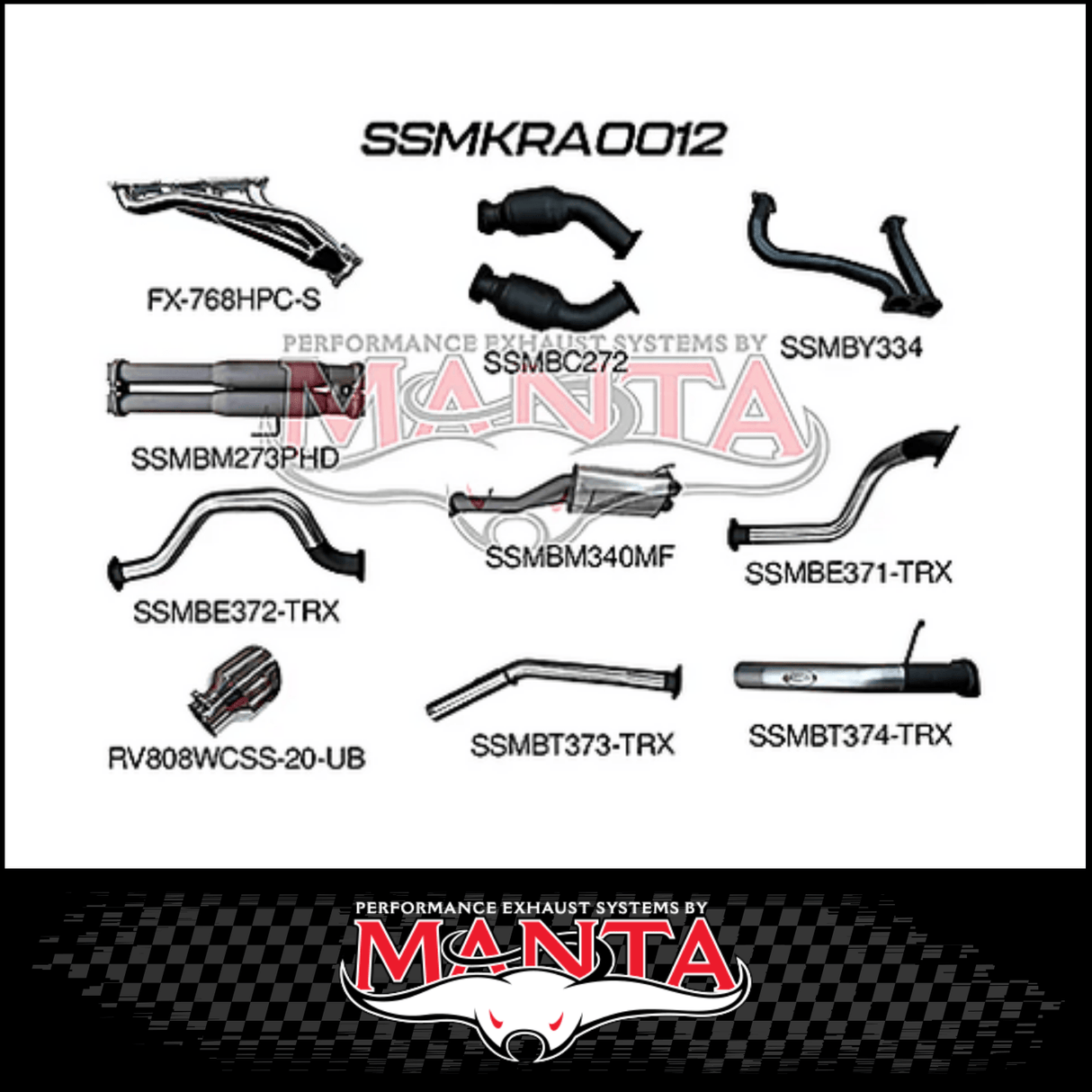 MANTA STAINLESS STEEL COMPLETE EXHAUST SYSTEM FITS RAM 1500 DT TRX 6.2L SUPERCHARGED V8 (SSMKRA0012)