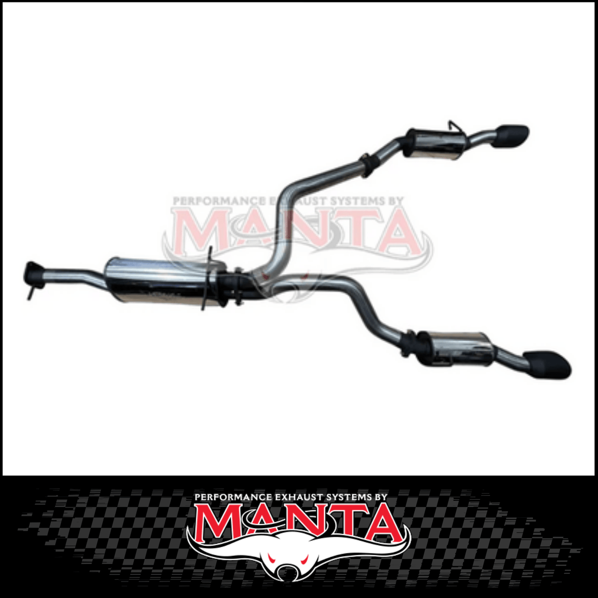 MANTA 3" STAINLESS STEEL CAT BACK EXHAUST WITH REAR RESONATORS FITS RAM 1500 DT 5.7L V8 2020-ON (BLACK TIPS)