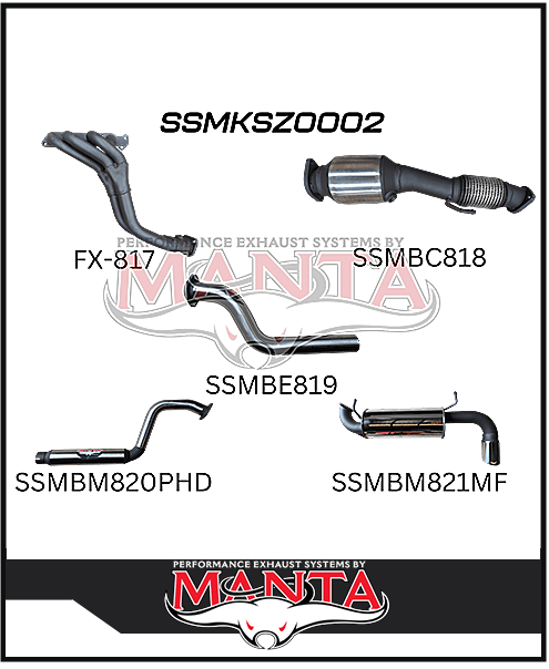 MANTA STAINLESS STEEL ENGINE BACK EXHAUST SYSTEM FITS SUZUKI JIMNY JB74 1.5L 3 DOOR 1/2018-ON (SSMKSZ0002)