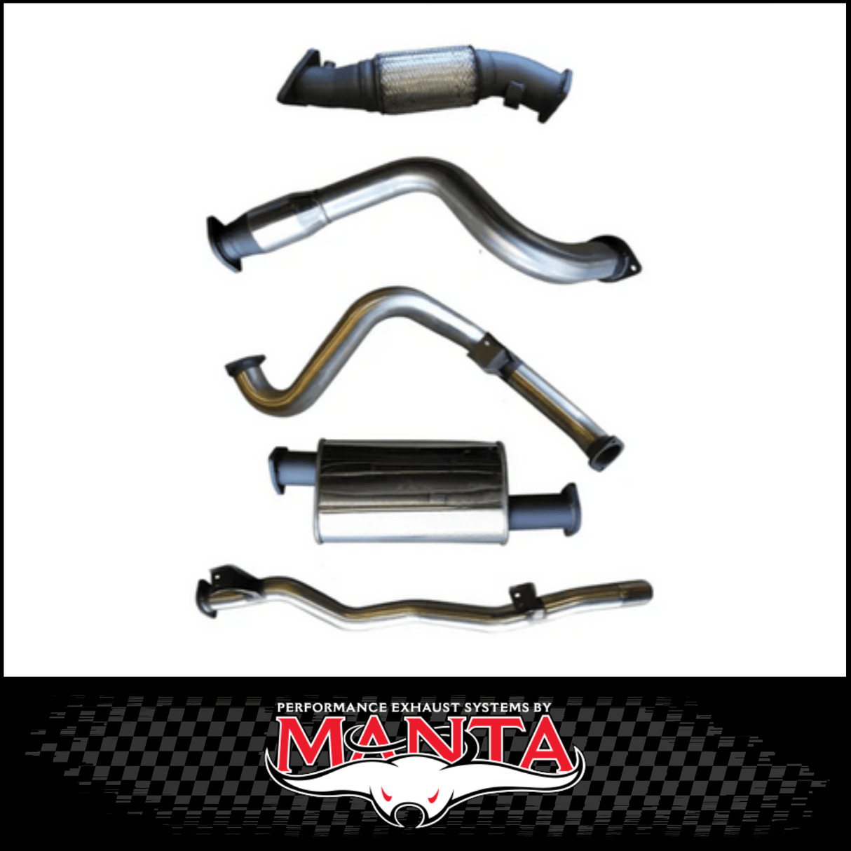 MANTA 3" STAINLESS STEEL TURBO BACK EXHAUST SYSTEM FITS TOYOTA LANDCRUISER VDJ79R 4.5L V8 SINGLE CAB 2007-2016