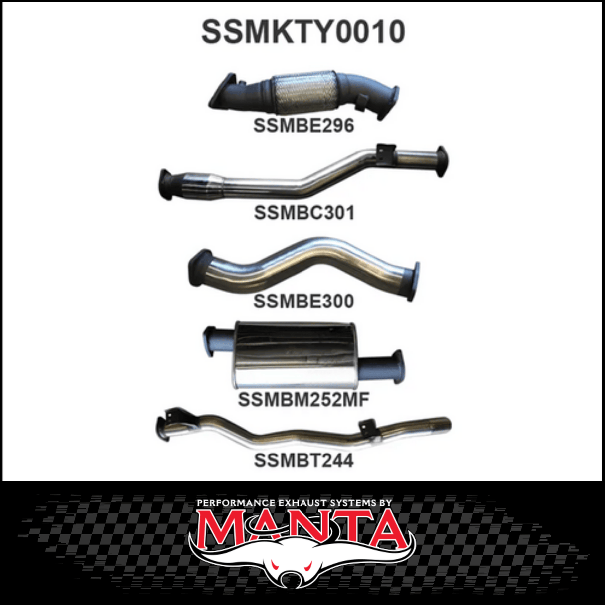 MANTA 3" STAINLESS STEEL TURBO BACK EXHAUST SYSTEM FITS TOYOTA LANDCRUISER VDJ79R 4.5L V8 DUAL CAB 2012-2016