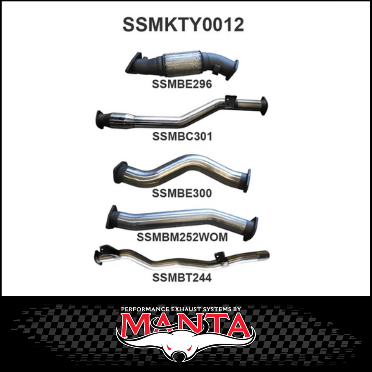 MANTA 3" STAINLESS STEEL TURBO BACK EXHAUST SYSTEM FITS TOYOTA LANDCRUISER VDJ79R 4.5L V8 DUAL CAB 2012-2016