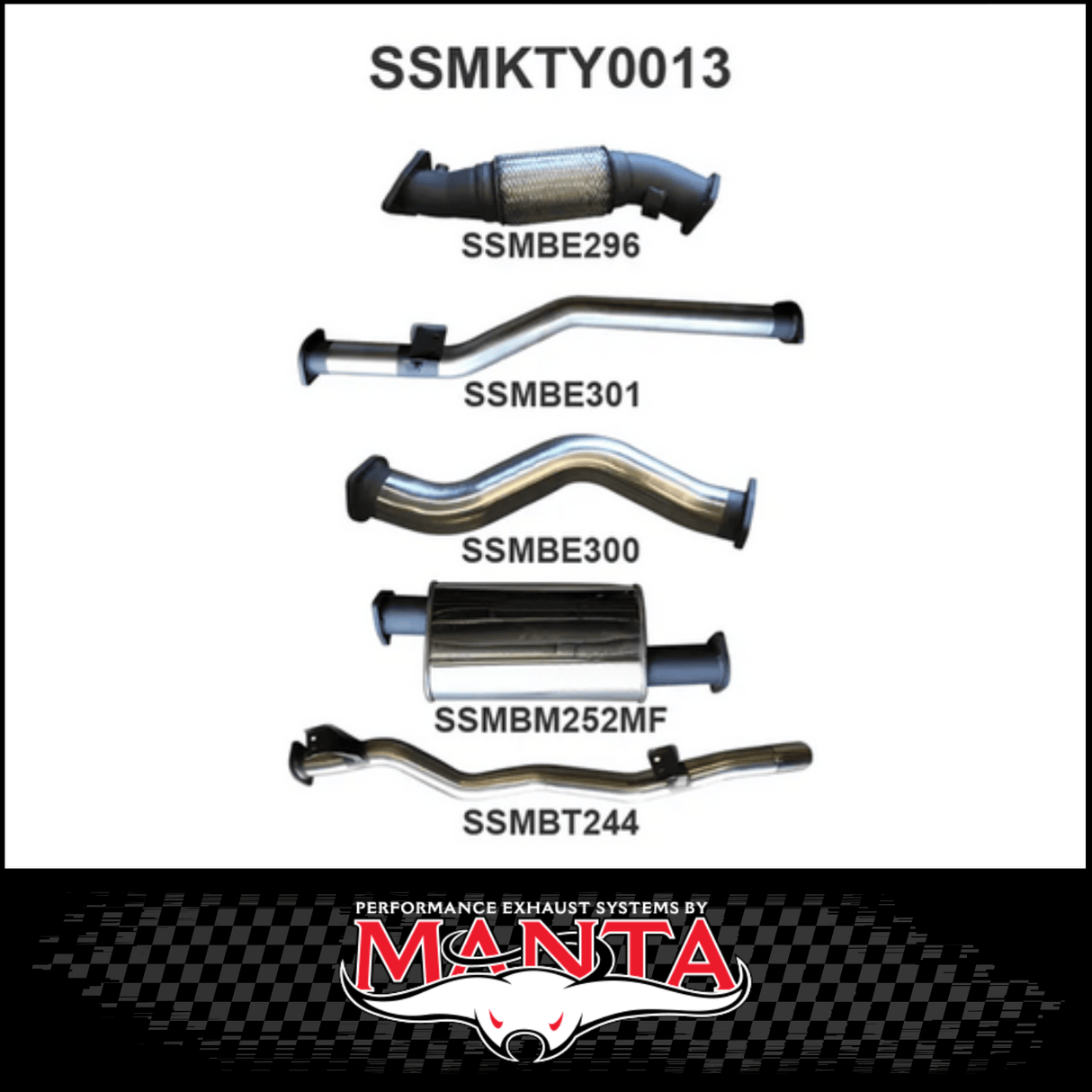 MANTA 3" STAINLESS STEEL TURBO BACK EXHAUST SYSTEM FITS TOYOTA LANDCRUISER VDJ79R 4.5L V8 DUAL CAB 2012-2016