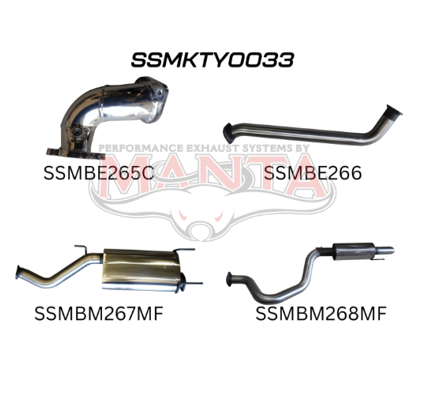 MANTA 3" STAINLESS STEEL TURBO BACK EXHAUST SYSTEM WITH 2 MUFFLERS FITS TOYOTA LANDCRUISER HDJ100R 4.2L 1HD TURBO 1998-2007 (SSMKTY0033)