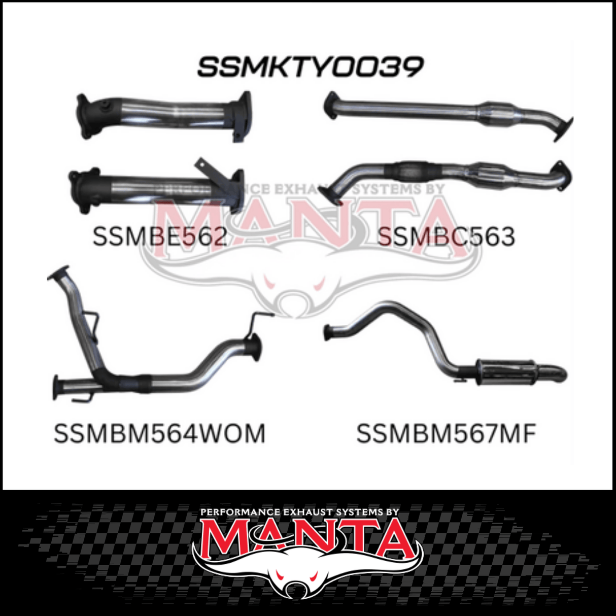 MANTA 2.5" TWIN INTO 3" TURBO BACK EXHAUST SYSTEM FITS TOYOTA LANDCRUISER VDJ200R 2007-2015 - CATS/NO MUFFLERS (MKTY0041)