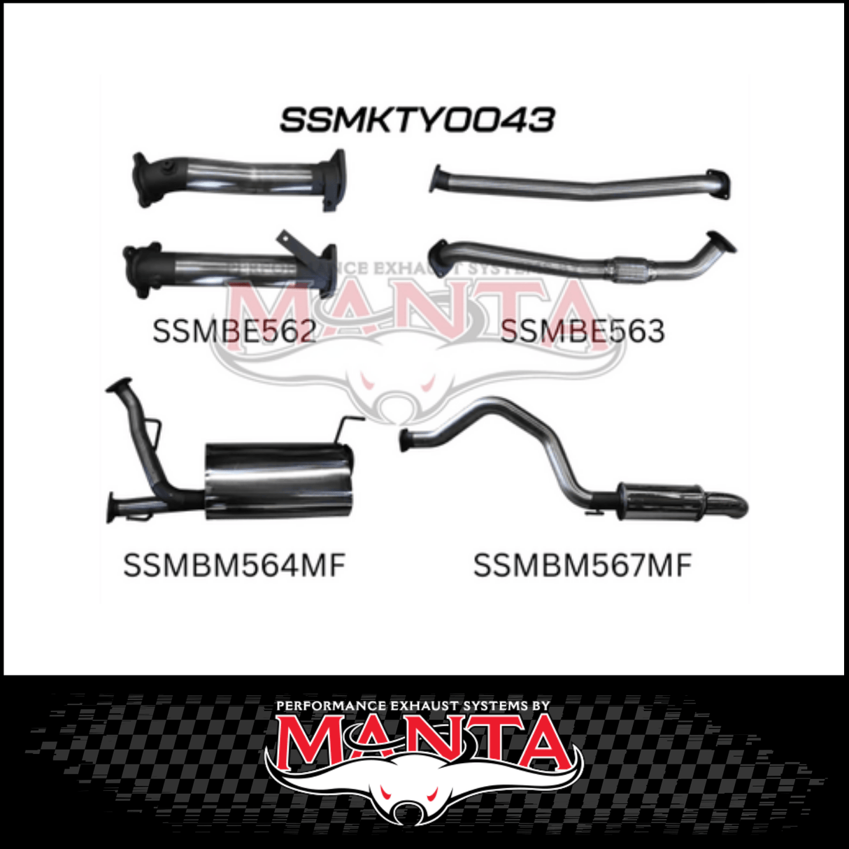 MANTA 2.5" TWIN INTO 3" TURBO BACK EXHAUST SYSTEM FITS TOYOTA LANDCRUISER VDJ200R 2007-2015 - CATS/NO MUFFLERS (MKTY0041)