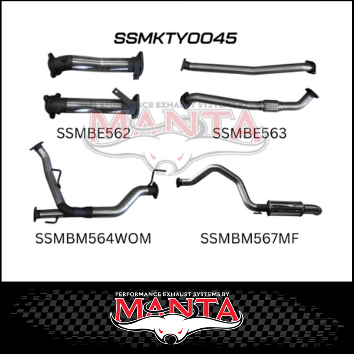 MANTA 2.5" TWIN INTO 3" TURBO BACK EXHAUST SYSTEM FITS TOYOTA LANDCRUISER VDJ200R 2007-2015 - CATS/NO MUFFLERS (MKTY0041)