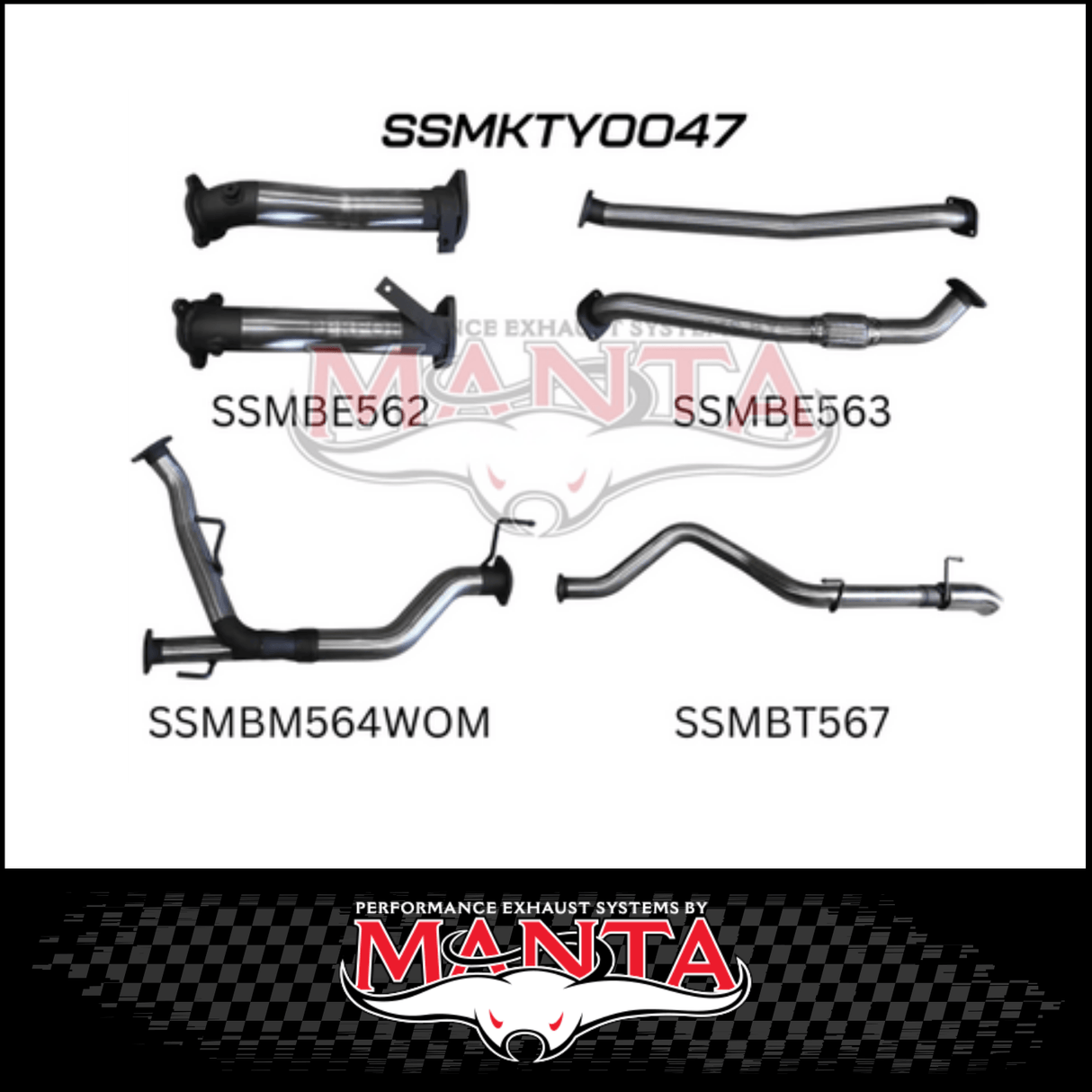 MANTA 2.5" TWIN INTO 3" TURBO BACK EXHAUST SYSTEM FITS TOYOTA LANDCRUISER VDJ200R 2007-2015 - CATS/NO MUFFLERS (MKTY0041)