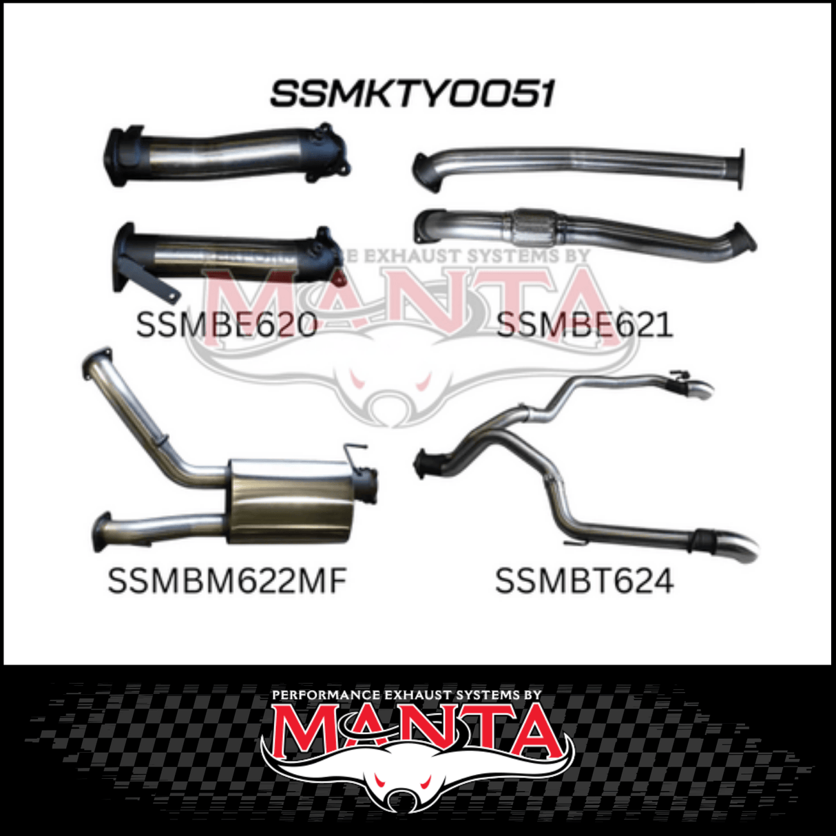 MANTA 3" TWIN TURBO BACK EXHAUST SYSTEM (L & R EXIT) FITS TOYOTA LANDCRUISER VDJ200R 2007-2015