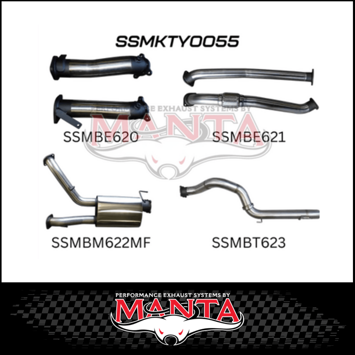 MANTA 3" TWIN INTO SINGLE 4" STAINLESS STEEL TURBO BACK EXHAUST SYSTEM FITS TOYOTA LANDCRUISER VDJ200R 2007-2015