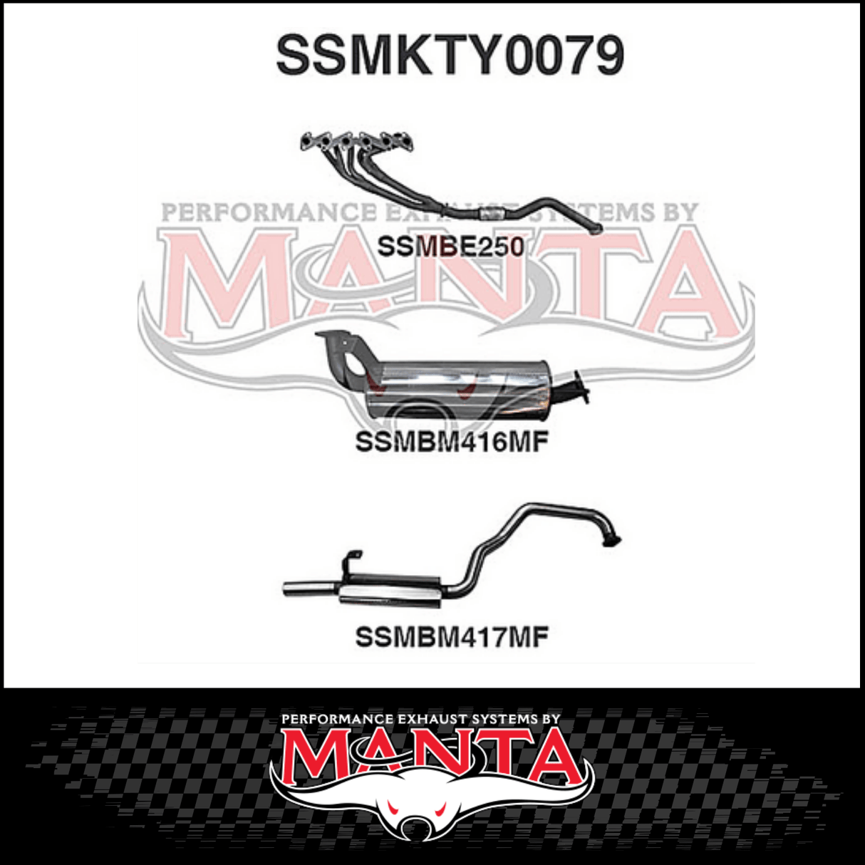 MANTA STAINLESS STEEL EXTRACTORS & 2.5" EXHAUST SYSTEM FITS TOYOTA LANDCRUISER HZJ105R 4.2L 1HZ 1998-2007