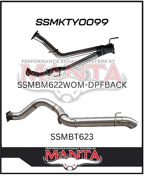MANTA 3" TWIN INTO 4" DPF BACK EXHAUST FITS TOYOTA LANDCRUISER VDJ200R 2015-2021