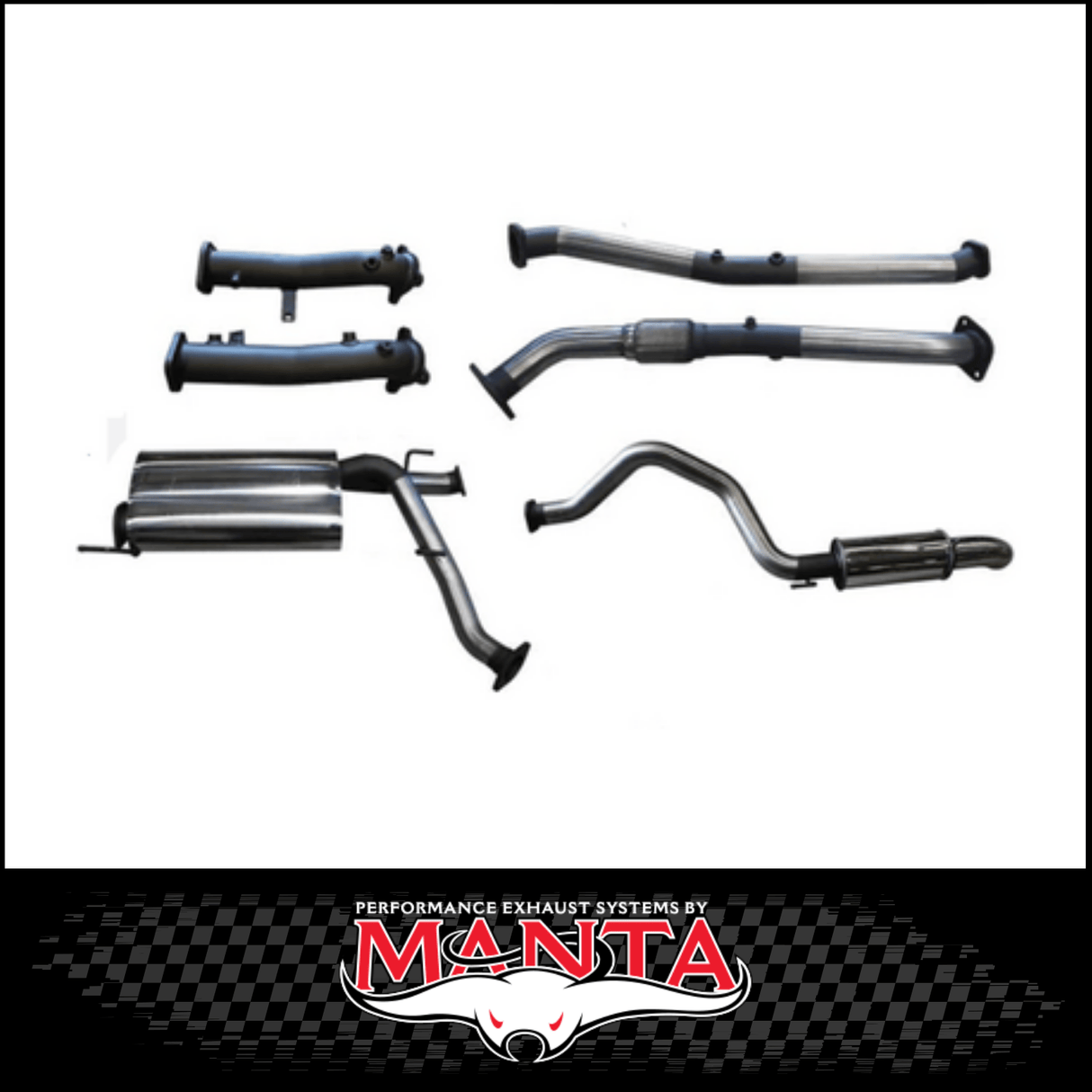 MANTA 2.5" TWIN INTO 3" STAINLESS STEEL TURBO BACK EXHAUST SYSTEM FITS TOYOTA LANDCRUISER VDJ200R 4.5L V8 2015-2021