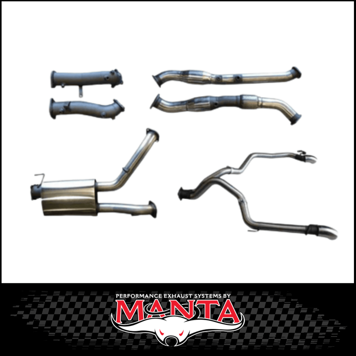 MANTA 3" TWIN TURBO BACK EXHAUST SYSTEM (L & R EXIT) FITS TOYOTA LANDCRUISER VDJ200R 4.5L V8 2015-2021