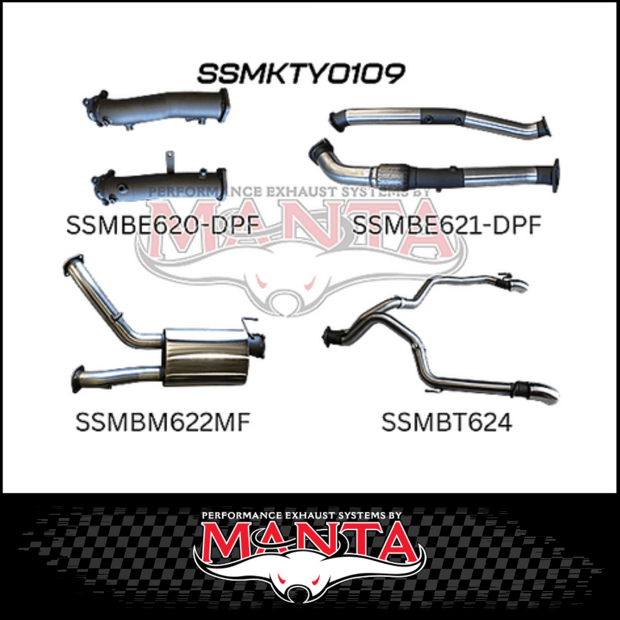 MANTA 3" TWIN TURBO BACK EXHAUST SYSTEM (L & R EXIT) FITS TOYOTA LANDCRUISER VDJ200R 4.5L V8 2015-2021