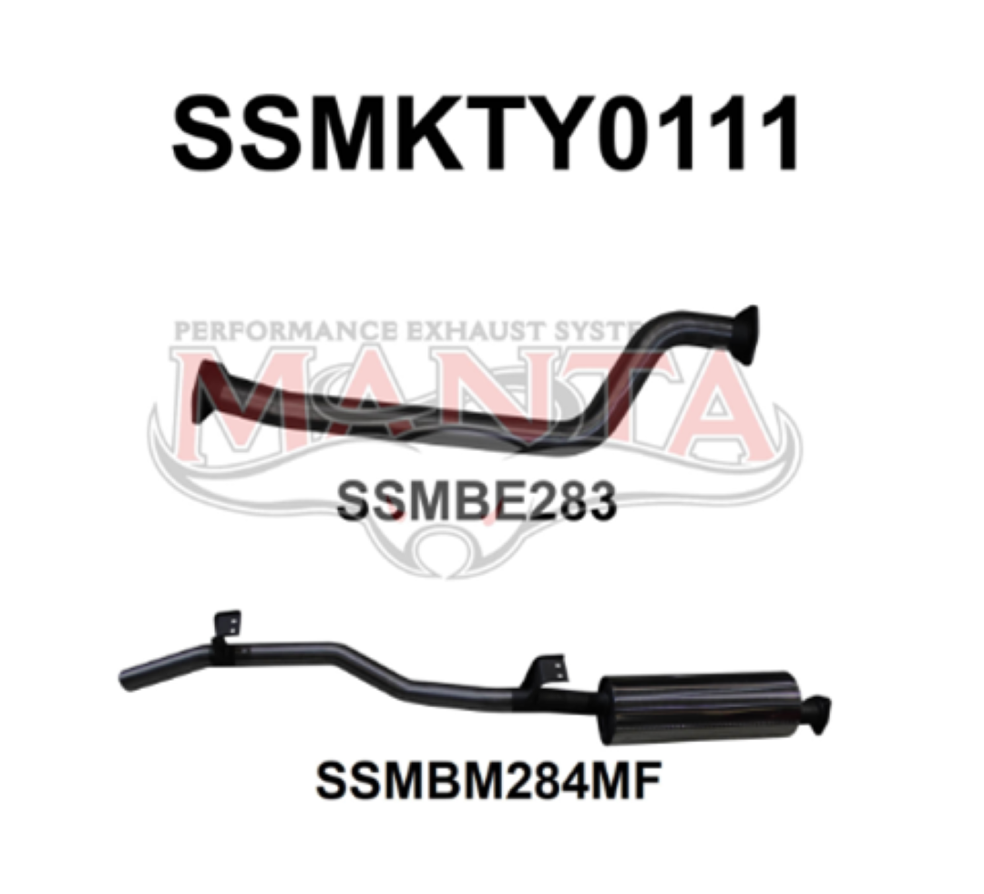 MANTA 2.5" ENGINE PIPE BACK EXHAUST SYSTEM FITS TOYOTA LANDCRUISER HJ75R 4.0L 2H 1984-1990