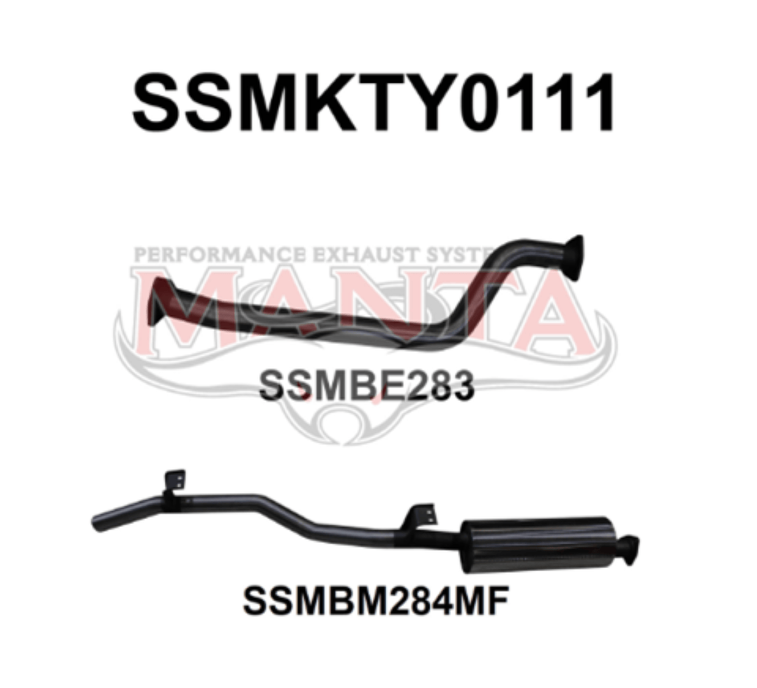 MANTA 2.5" ENGINE PIPE BACK EXHAUST SYSTEM FITS TOYOTA LANDCRUISER HJ75R 4.0L 2H 1984-1990