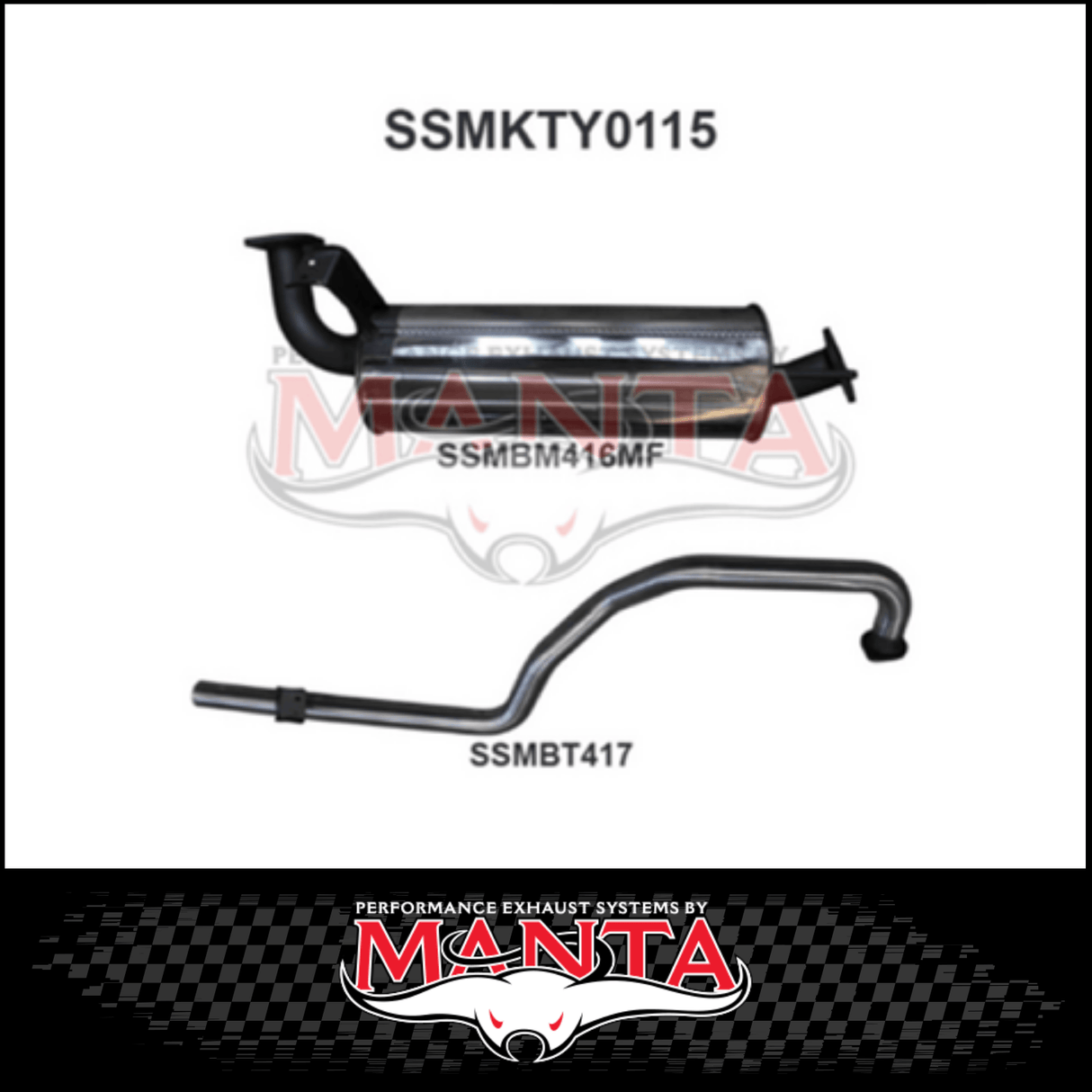 MANTA 2.5" STAINLESS STEEL ENGINE PIPE BACK EXHAUST SYSTEM FITS TOYOTA LANDCRUISER FZJ105R 4.5L 1FZ 1998-2002 (SSMKTY0114)