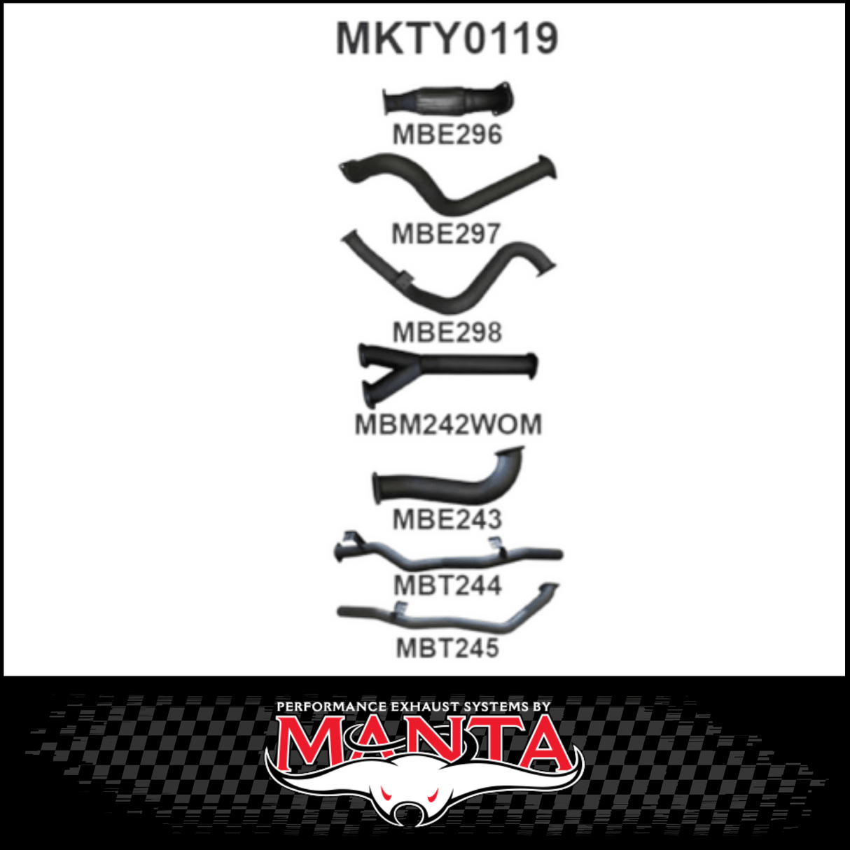 MANTA 3" TWIN STAINLESS STEEL TURBO BACK EXHAUST SYSTEM FITS TOYOTA LANDCRUISER VDJ79R 4.5L V8 SINGLE CAB 2007-2016