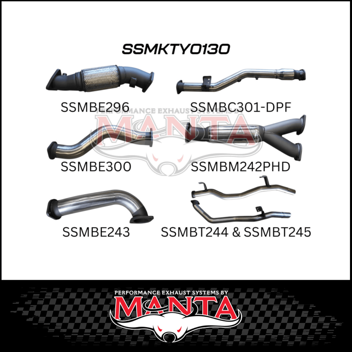 MANTA TWIN 3" TURBO BACK EXHAUST SYSTEM (DPF DELETE) FITS TOYOTA LANDCRUISER VDJ79R 4.5L V8 2016-2025