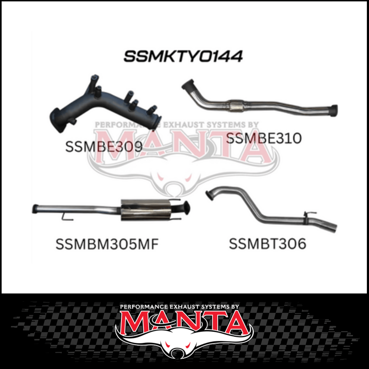 MANTA 3" TURBO BACK EXHAUST SYSTEM FITS TOYOTA HILUX GUN126R 2.8L N80 2015-ON