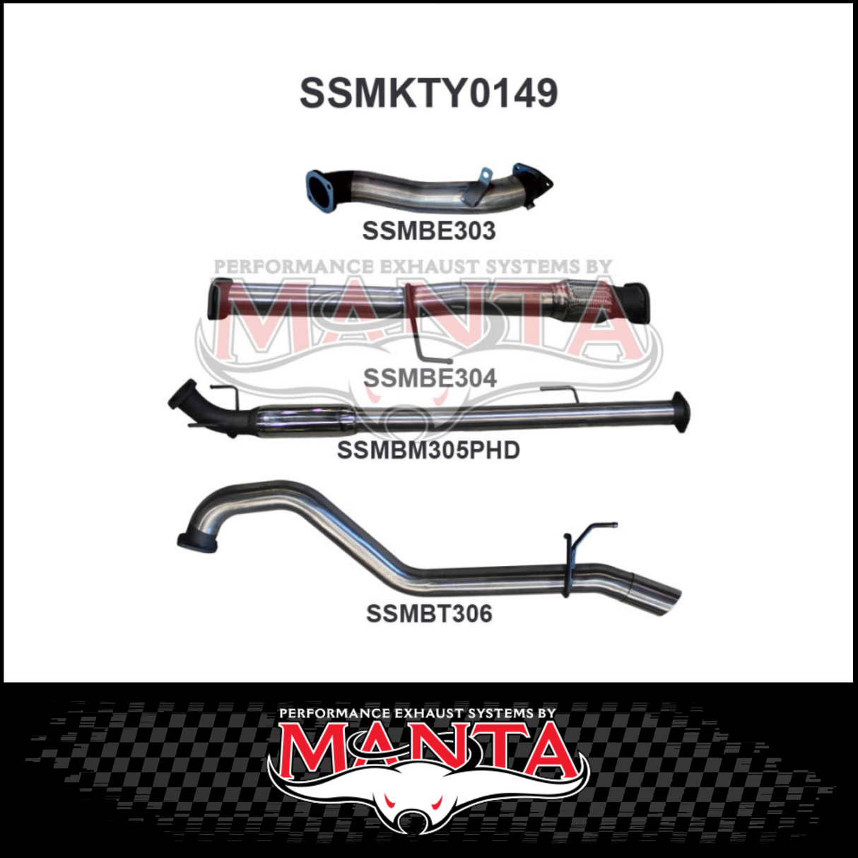 MANTA 3" STAINLESS STEEL TURBO BACK EXHAUST SYSTEM FITS TOYOTA HILUX KUN26R N70 3.0L 4CYL 2005-2015