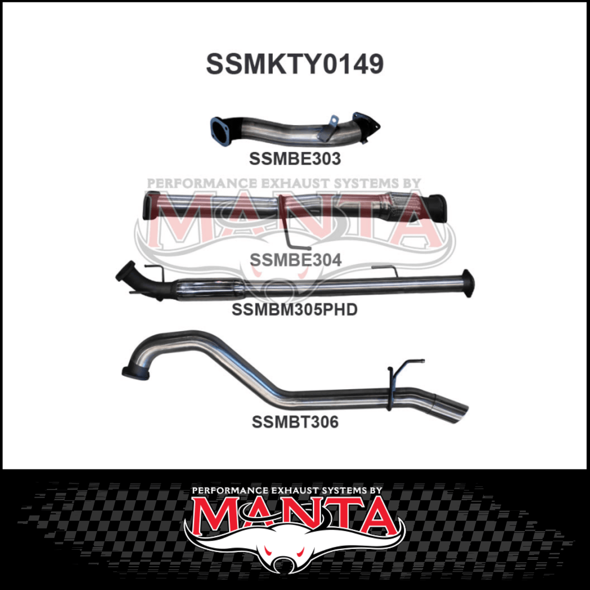 MANTA 3" STAINLESS STEEL TURBO BACK EXHAUST SYSTEM FITS TOYOTA HILUX KUN26R N70 3.0L 4CYL 2005-2015