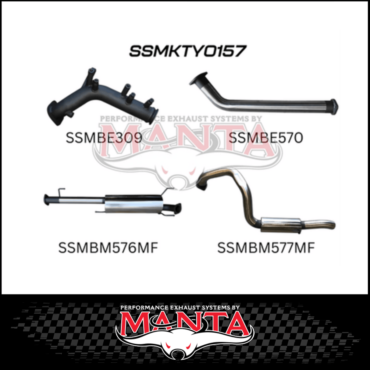 MANTA STAINLESS STEEL 3" TURBO BACK EXHAUST (NO CAT/MUFFLER) FITS TOYOTA PRADO GDJ150R 2.8L 6/2015-ON (SSMKTY0157)