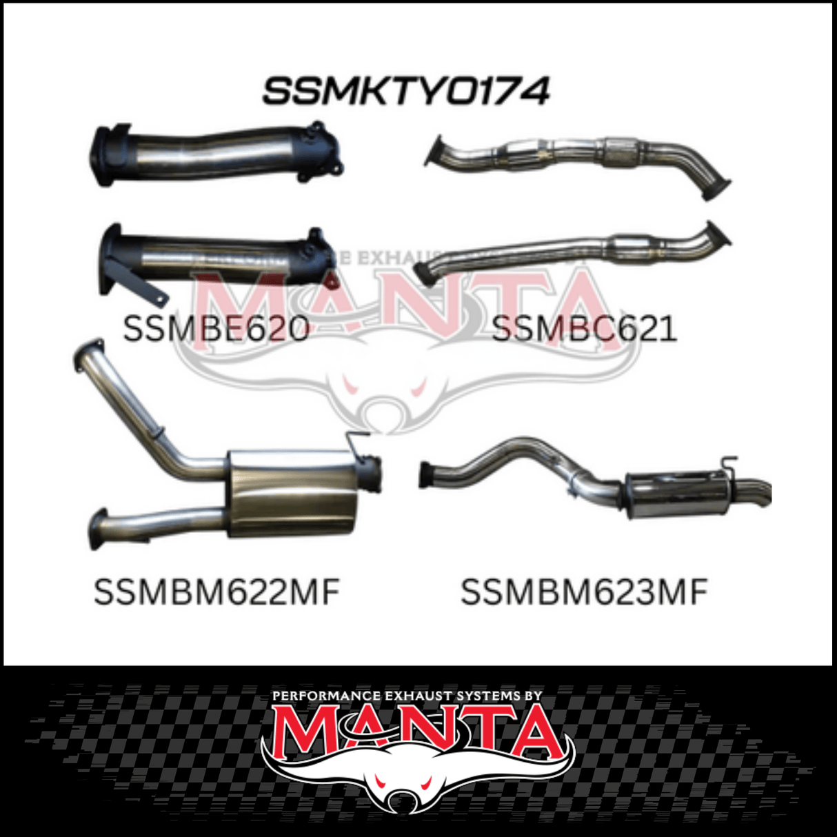MANTA 3" TWIN INTO SINGLE 4" STAINLESS STEEL TURBO BACK EXHAUST SYSTEM FITS TOYOTA LANDCRUISER VDJ200R 2007-2015