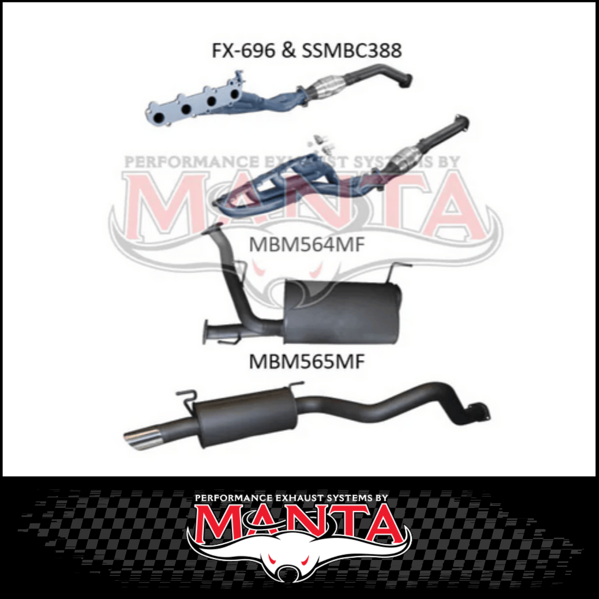 MANTA EXTRACTORS, CATS & STAINLESS STEEL 3" CAT BACK EXHAUST SYSTEM FITS TOYOTA LANDCRUISER UZJ200R 2007-2012 (SSMKTY0179)