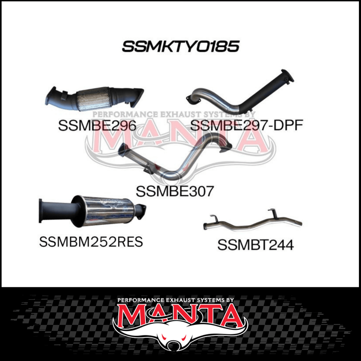 MANTA 3" TURBO BACK EXHAUST SYSTEM (DPF DELETE) FITS TOYOTA LANDCRUISER VDJ78R 4.5L V8 TROOP CARRIER 2016-2025