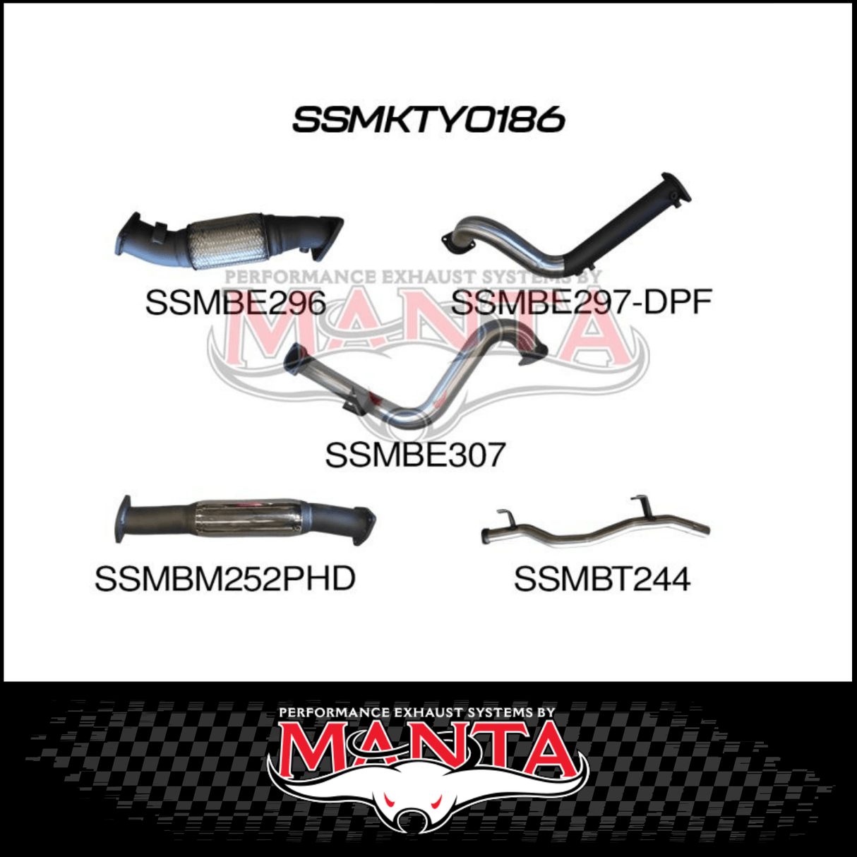 MANTA 3" TURBO BACK EXHAUST SYSTEM (DPF DELETE) FITS TOYOTA LANDCRUISER VDJ78R 4.5L V8 TROOP CARRIER 2016-2025