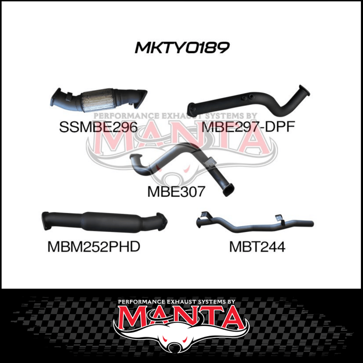 MANTA 3" TURBO BACK EXHAUST SYSTEM (DPF DELETE) FITS TOYOTA LANDCRUISER VDJ78R 4.5L V8 TROOP CARRIER 2016-2025