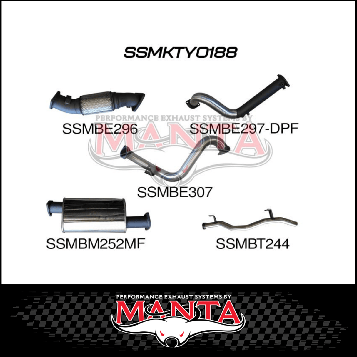 MANTA 3" TURBO BACK EXHAUST SYSTEM (DPF DELETE) FITS TOYOTA LANDCRUISER VDJ78R 4.5L V8 TROOP CARRIER 2016-2025