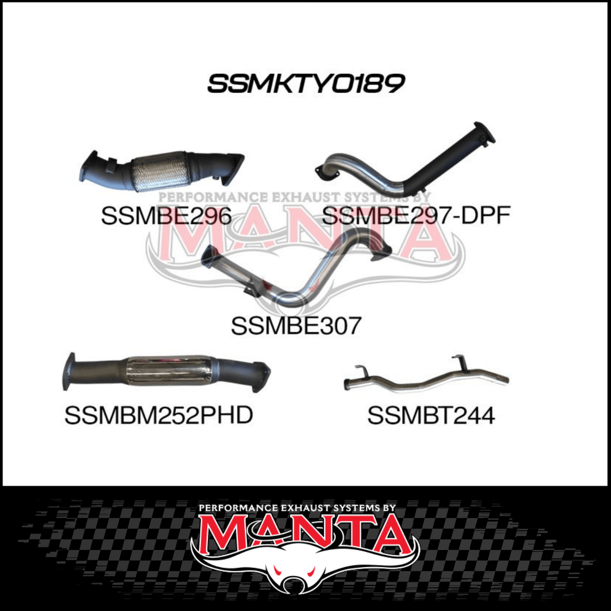 MANTA 3" TURBO BACK EXHAUST SYSTEM (DPF DELETE) FITS TOYOTA LANDCRUISER VDJ78R 4.5L V8 TROOP CARRIER 2016-2025