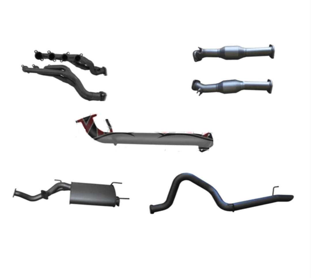 MANTA EXTRACTORS, CATS & 3" CAT BACK EXHAUST SYSTEM WITH CENTRE MUFFLER & REAR TAILPIPE FITS TOYOTA LANDCRUISER UZJ100R 1998-2007 (SSMKTY0304)