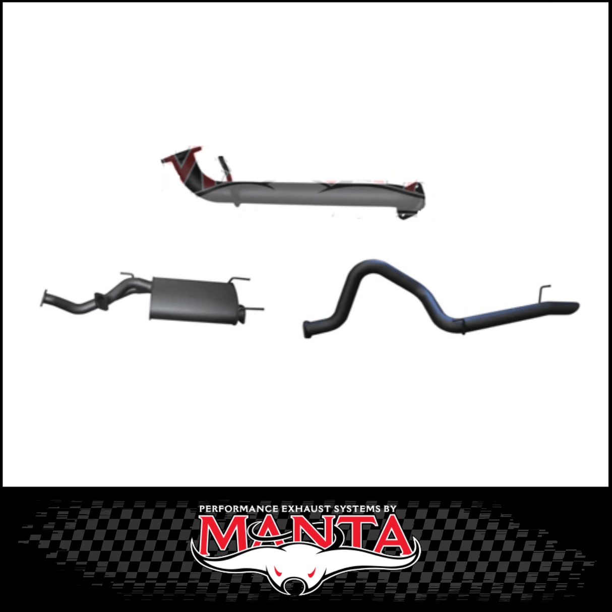 MANTA 3" CAT BACK EXHAUST SYSTEM WITH CENTRE MUFFLER & REAR TAILPIPE FITS TOYOTA LANDCRUISER UZJ100R 1998-2007 (SSMKTY0305)