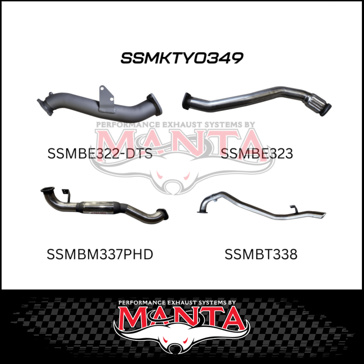 MANTA 3" STAINLESS STEEL TURBO BACK EXHAUST SYSTEM WITH HOTDOG FITS TOYOTA LANDCRUISER HZJ80R 4.2L 1HZ DIESEL WITH DTS TURBO 1990-1997 (SSMKTY0349)