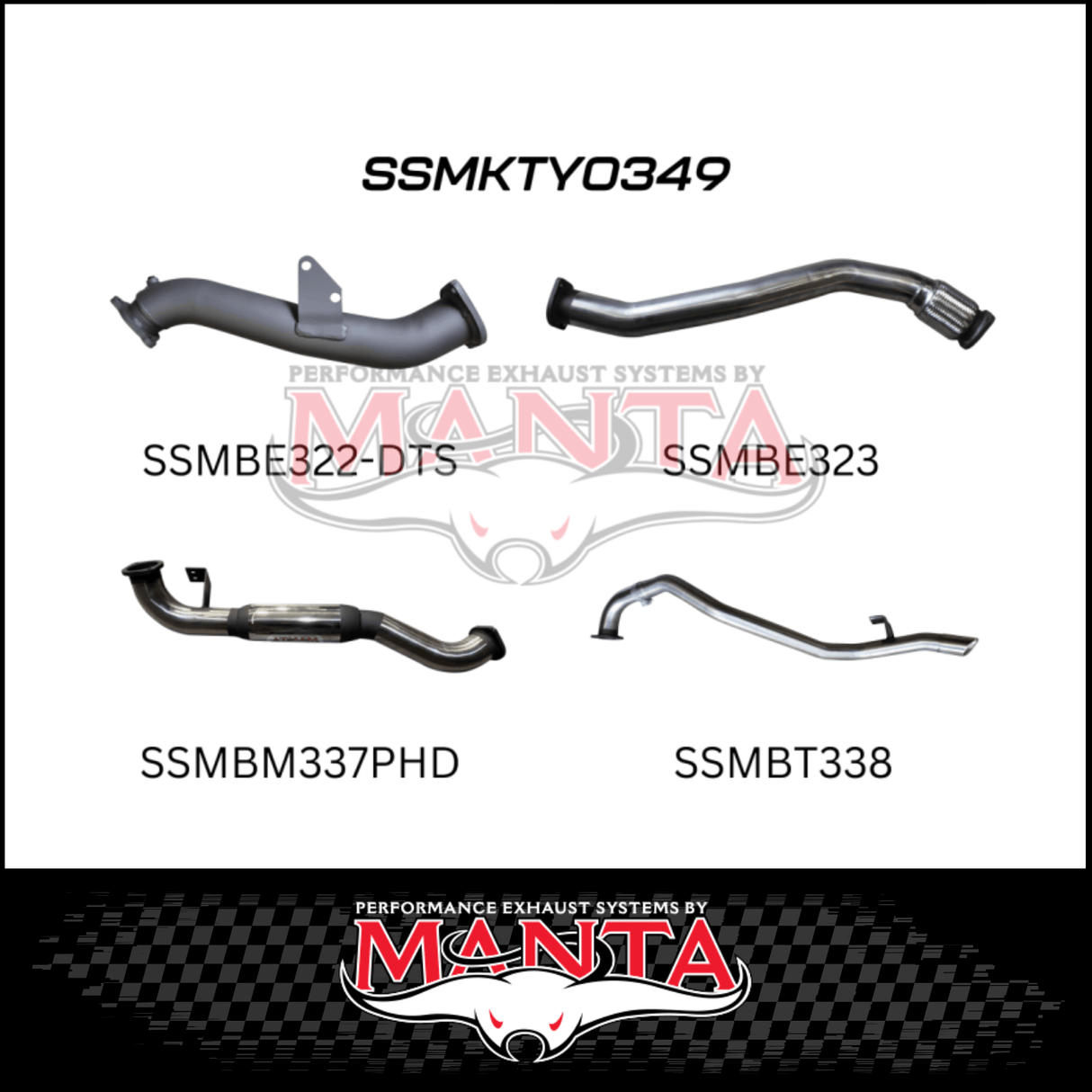 MANTA 3" STAINLESS STEEL TURBO BACK EXHAUST SYSTEM WITH HOTDOG FITS TOYOTA LANDCRUISER HZJ80R 4.2L 1HZ DIESEL WITH DTS TURBO 1990-1997 (SSMKTY0349)